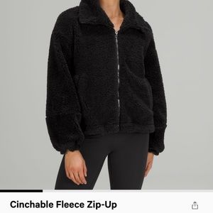 Brand new cinchable fleece zip up